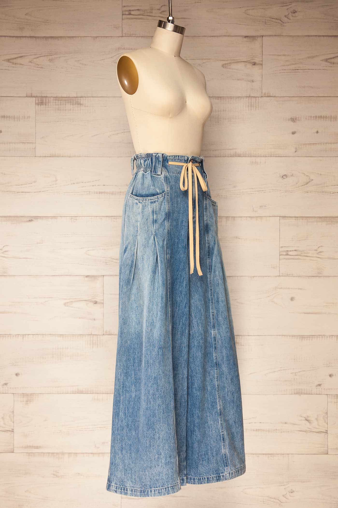 Tromso | Wide-Leg Denim Pants with Tie