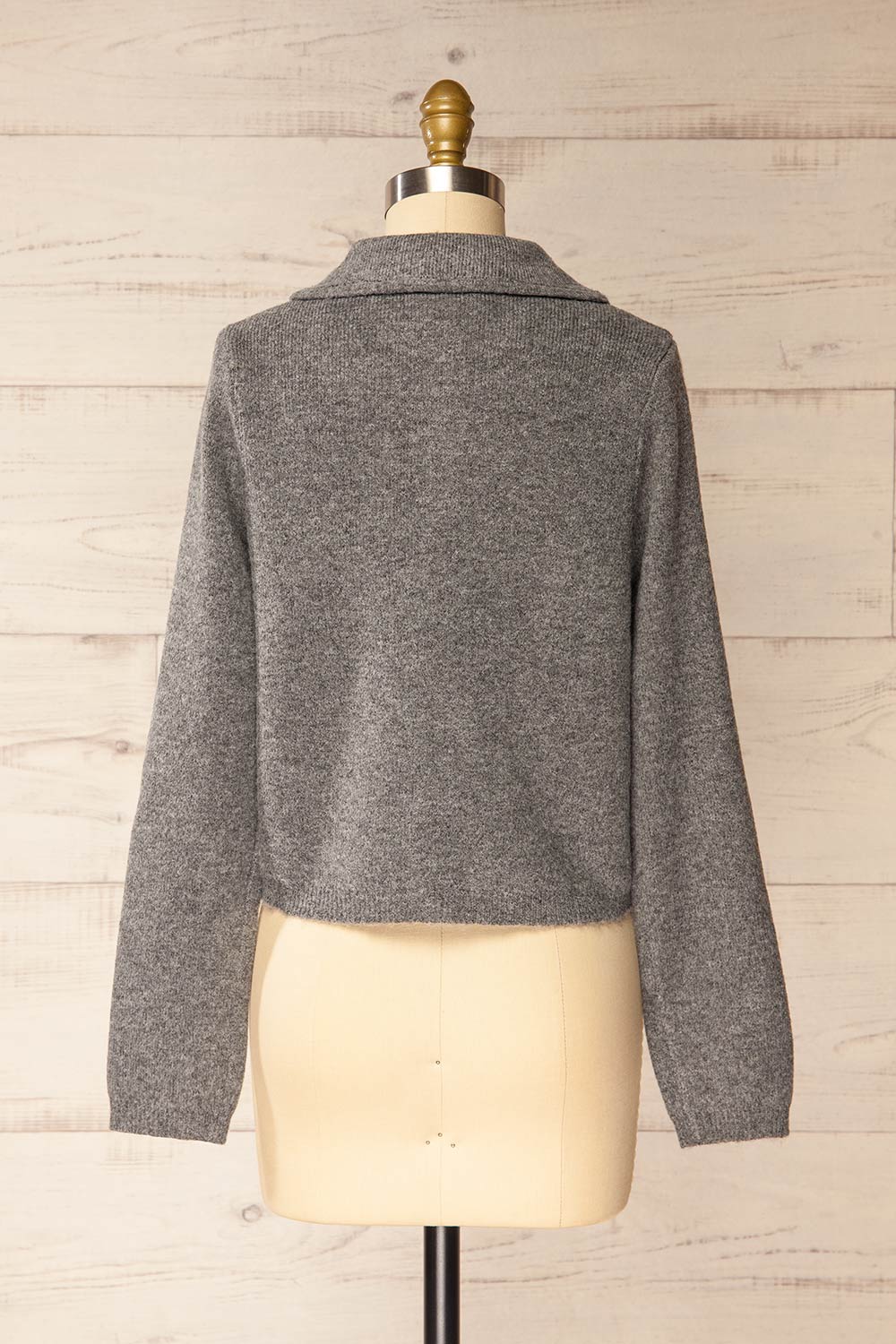 Tsarang Grey Knitted Cardigan | La petite garçonne back view