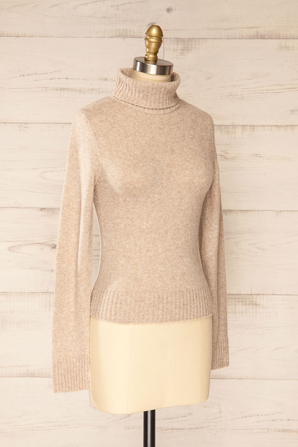 Tumut Taupe Short Turtleneck Sweater | La petite garçonne sid eview