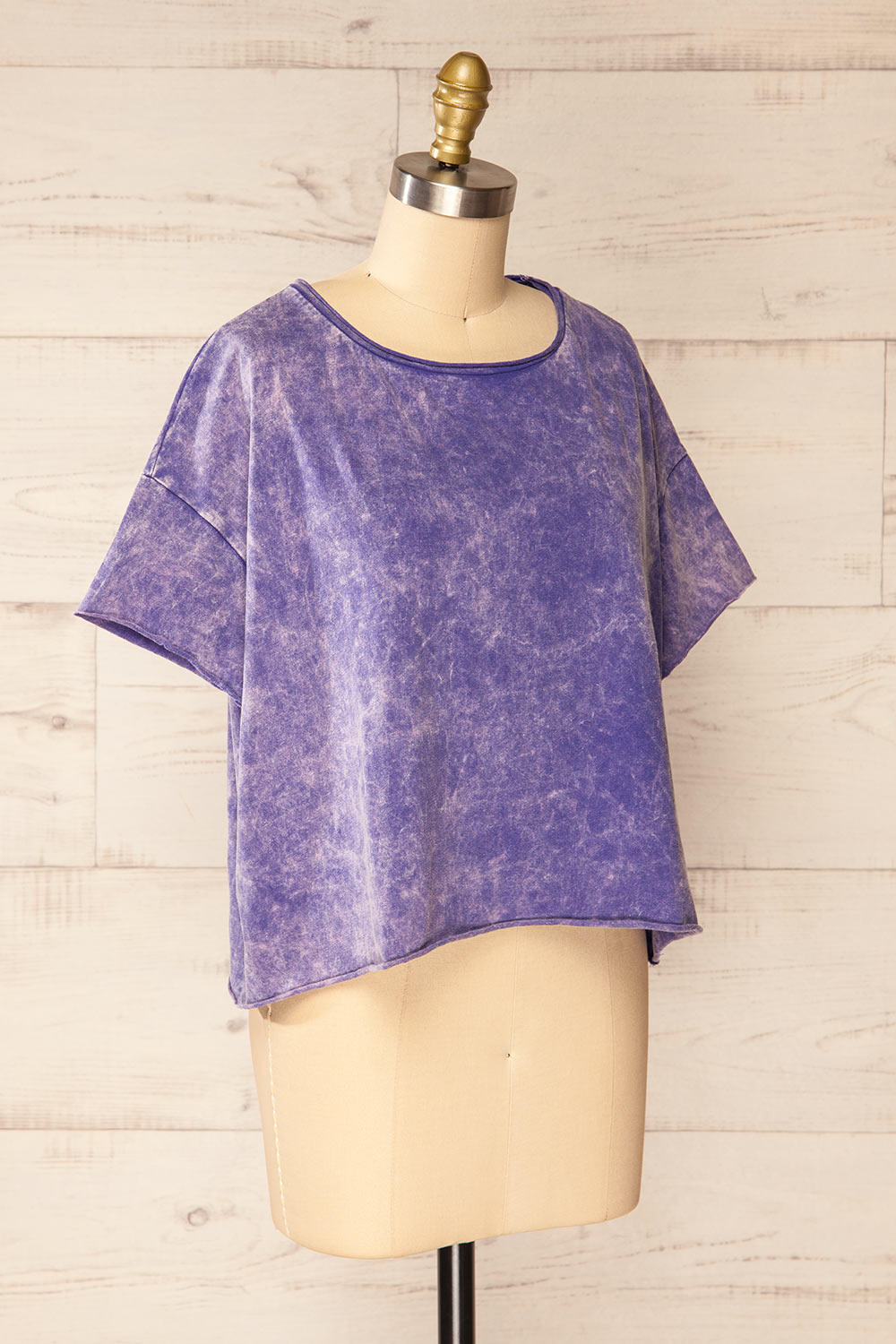 Turin Purple Oversized Faded T-Shirt | La petite garçonne side view