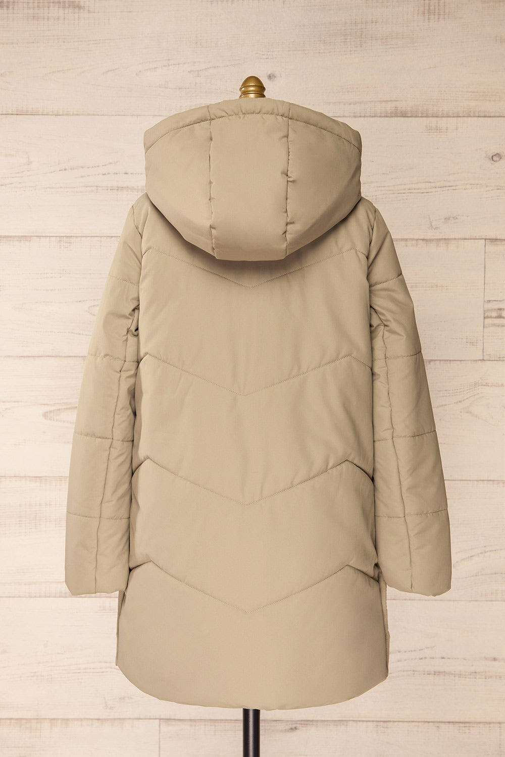 Tuvalu Sage Quilted Coat w/ Side Vents | La petite garçonne back view