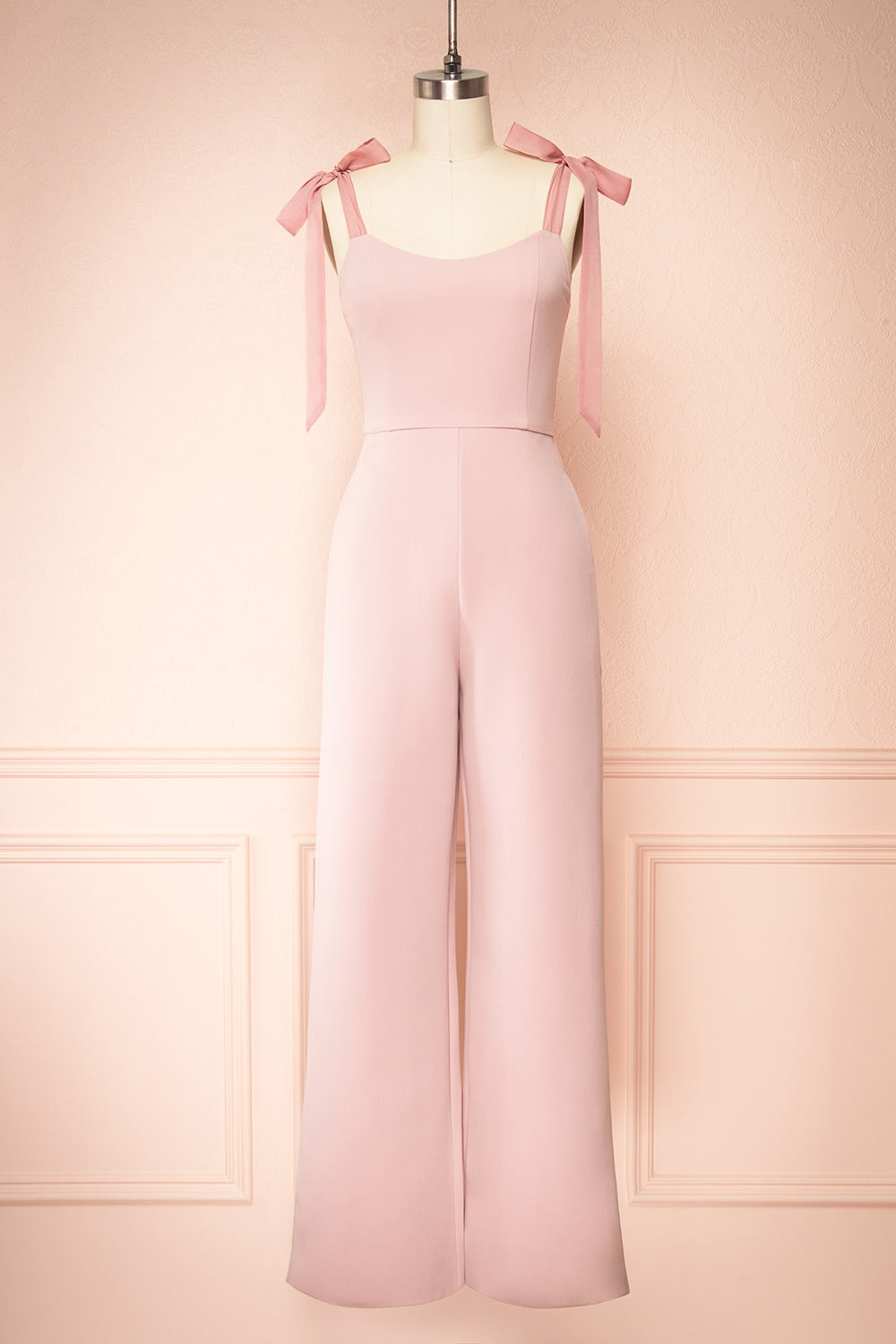 Twyla Mauve Jumpsuit w/ Bow Straps | Boutique 1861 front view