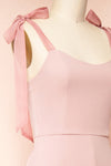 Twyla Mauve Jumpsuit w/ Bow Straps | Boutique 1861  side