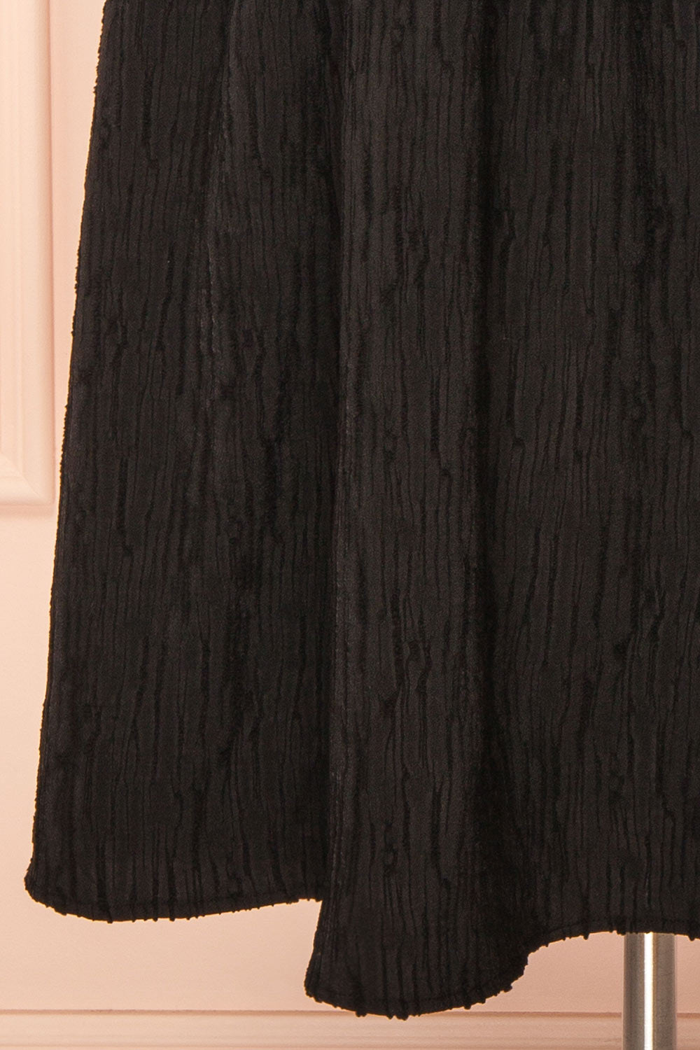 Tyrah Black Midi Dress with Drop Waist | Boutique 1861 bottom