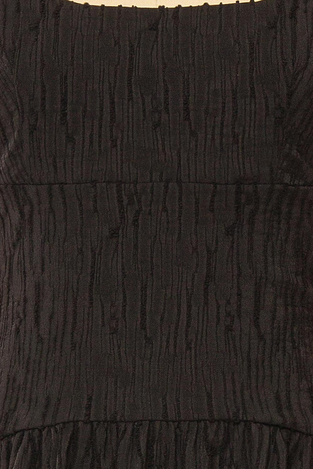 Tyrah Black Midi Dress with Drop Waist | Boutique 1861 fabric