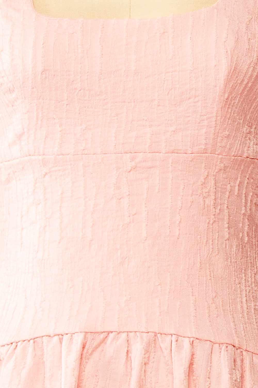 Tyrah Pink Midi Dress with Drop Waist | Boutique 1861 fabric