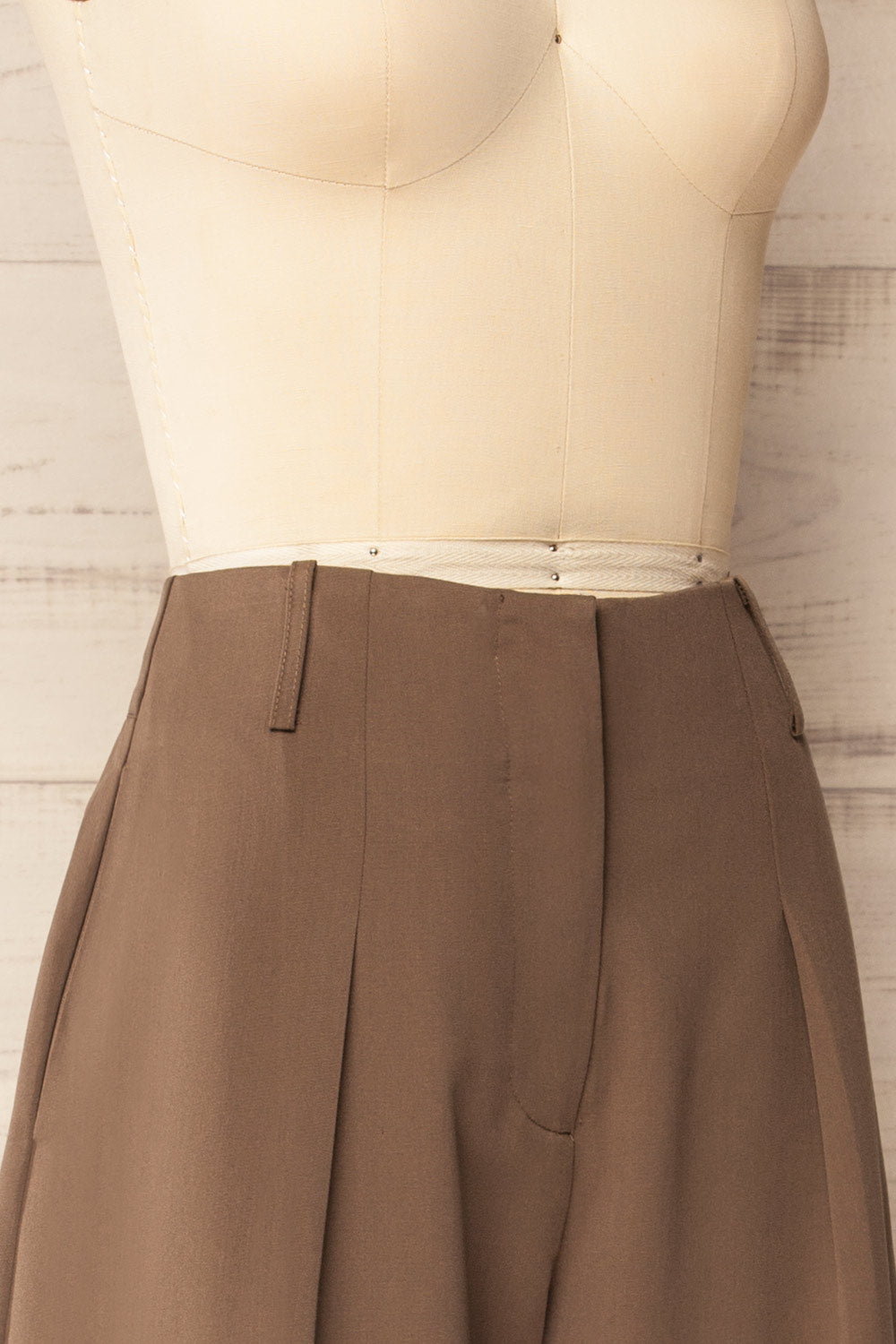 Utica Brown High-Waisted Wide Leg Pants | La petite garçonne side