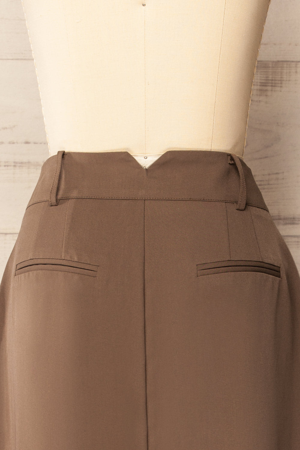 Utica Brown High-Waisted Wide Leg Pants | La petite garçonne back