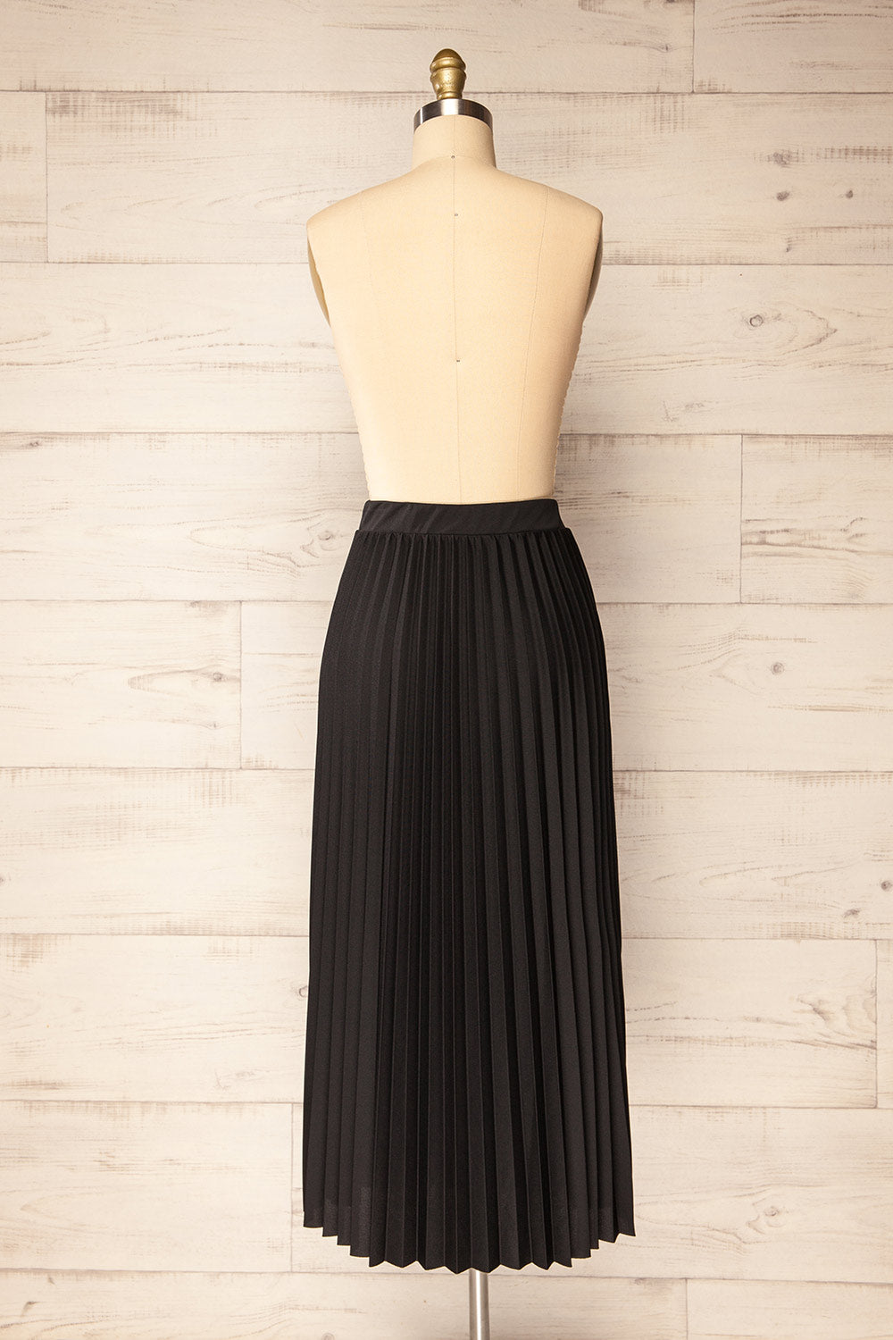 Vaduz Black Pleated Maxi Skirt | La petite garçonne back view