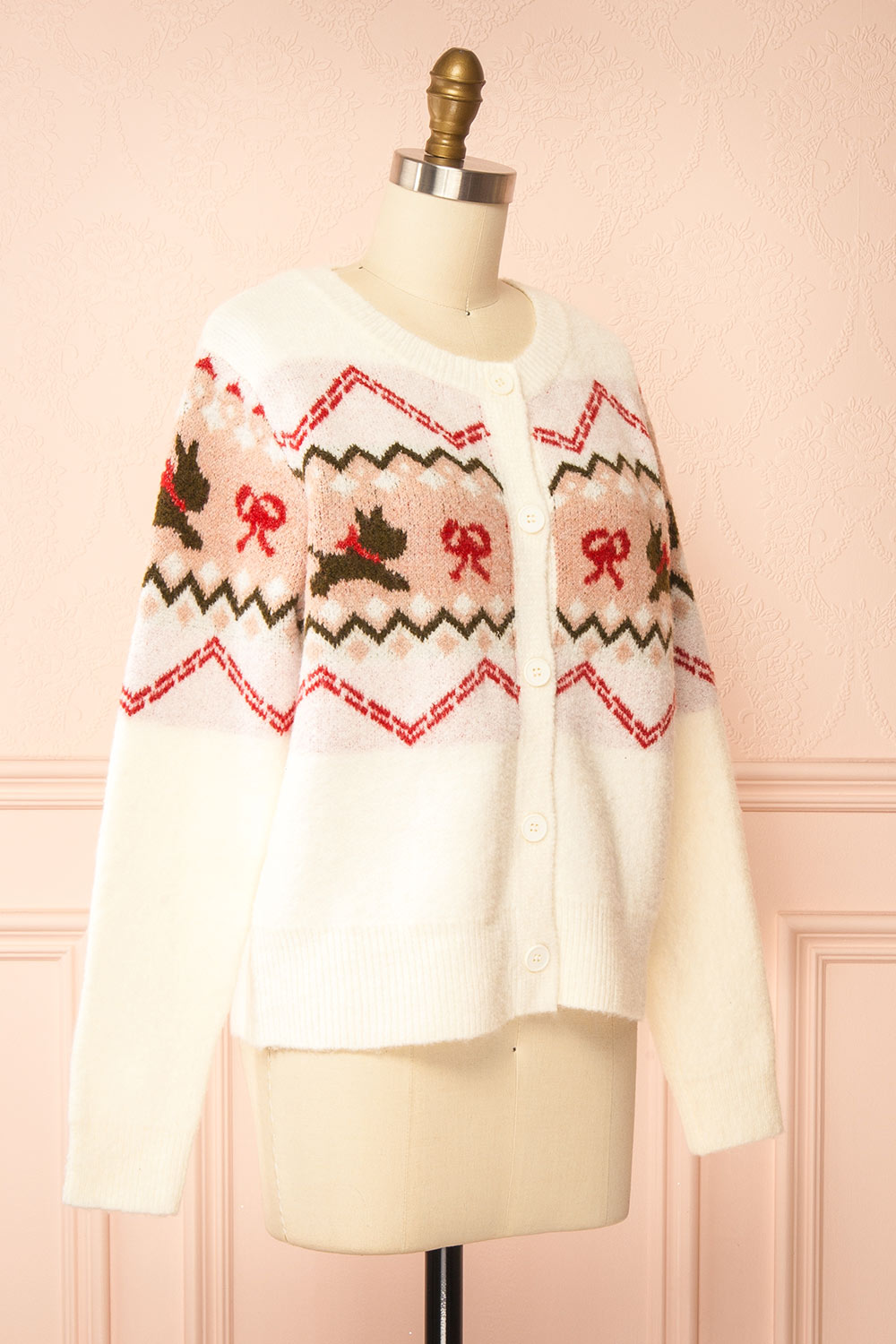 Vaelienne Fuzzy Christmas Cardigan | Boutique 1861 side view