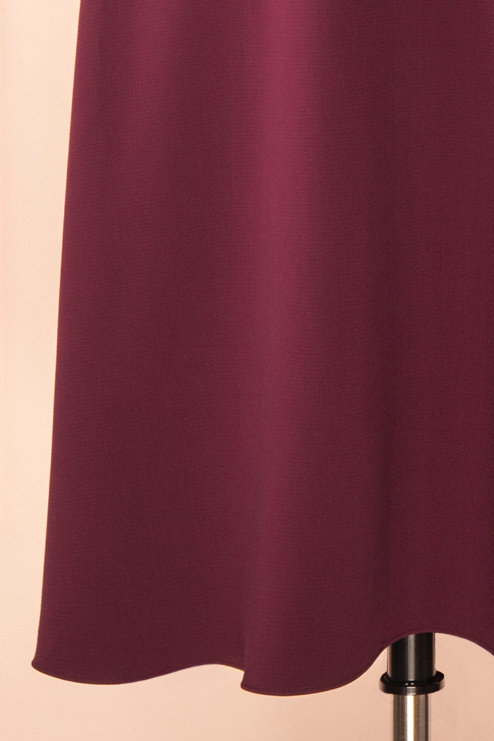 Valentina Burgundy Midi A-line Dress with Adjustable Straps | Boutique 1861 bottom