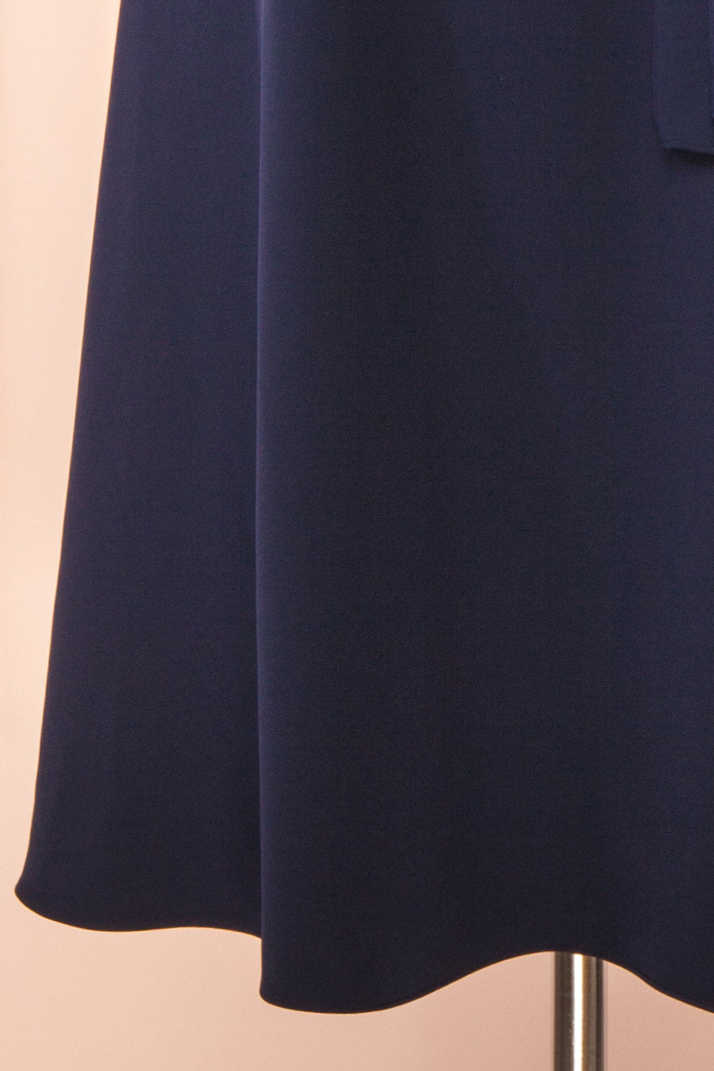 Valentina Navy Midi A-line Dress with Adjustable Straps | Boutique 1861 bottom