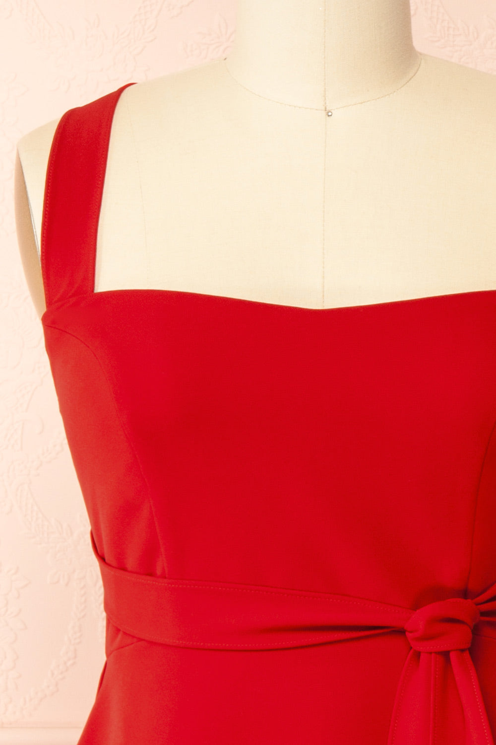 Valentina Red Midi A-line Dress w/ Adjustable Straps | Boutique 1861 front