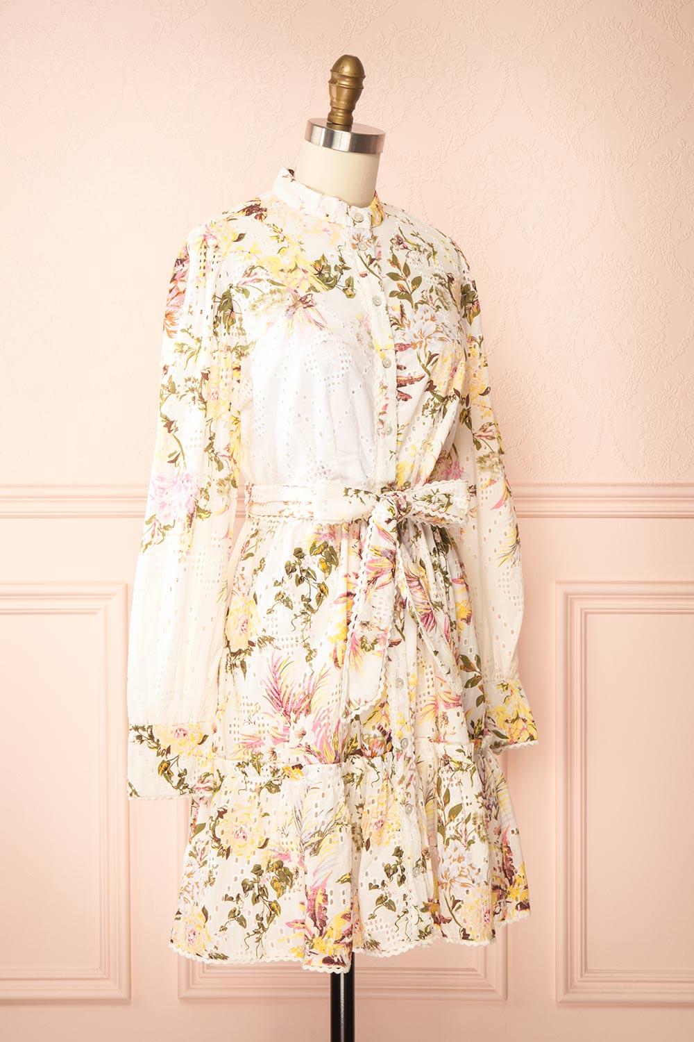 Valeriana Short Button-Up Floral Dress | Boutique 1861 side view
