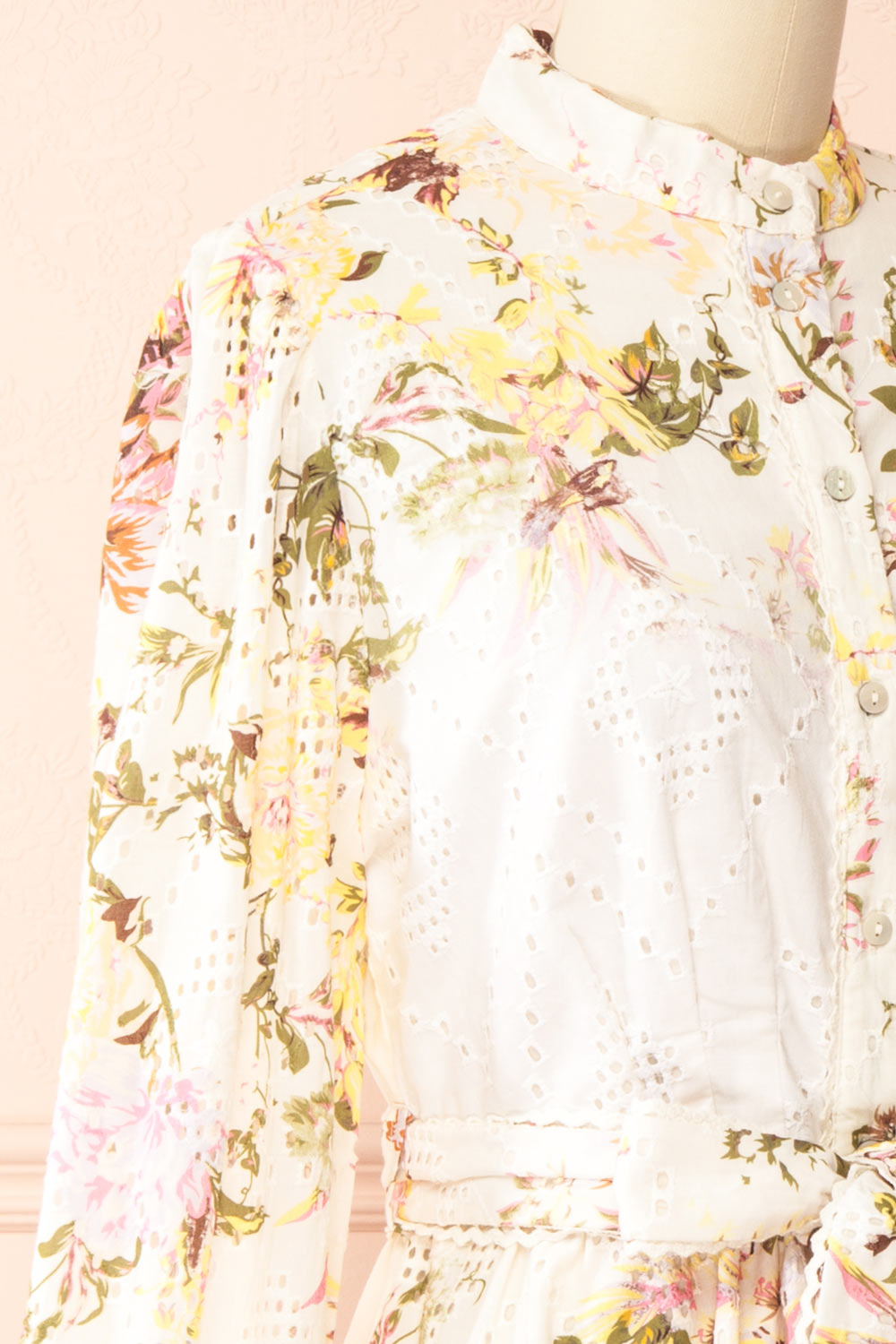 Valeriana Short Button-Up Floral Dress | Boutique 1861 side