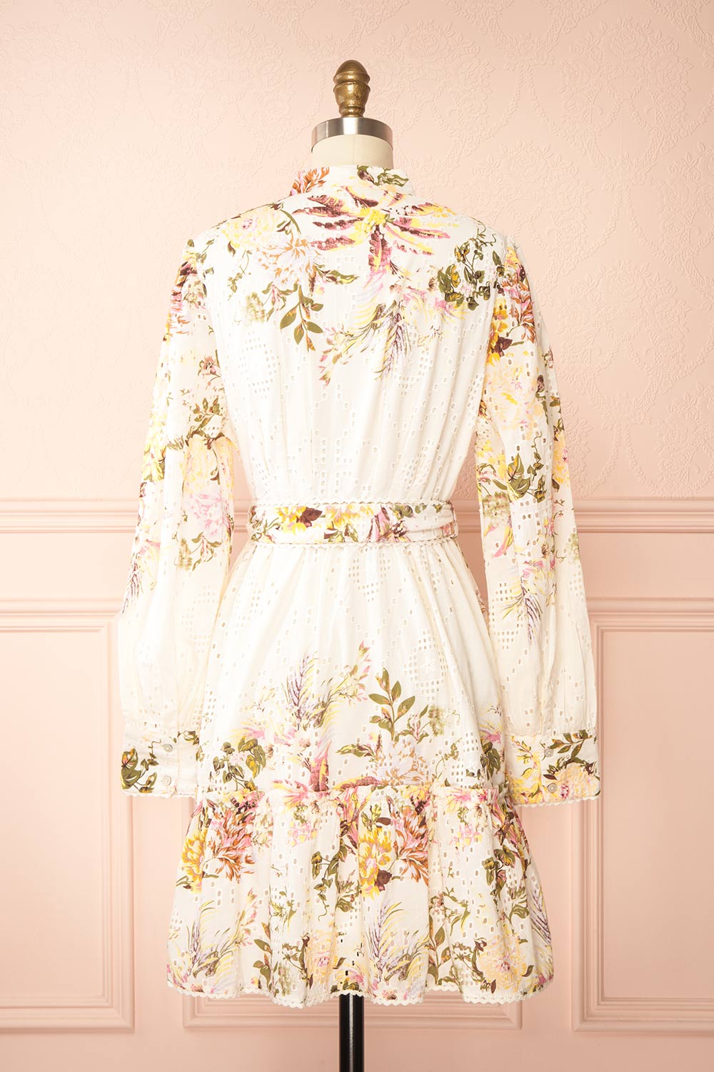 Valeriana Short Button-Up Floral Dress | Boutique 1861 back view