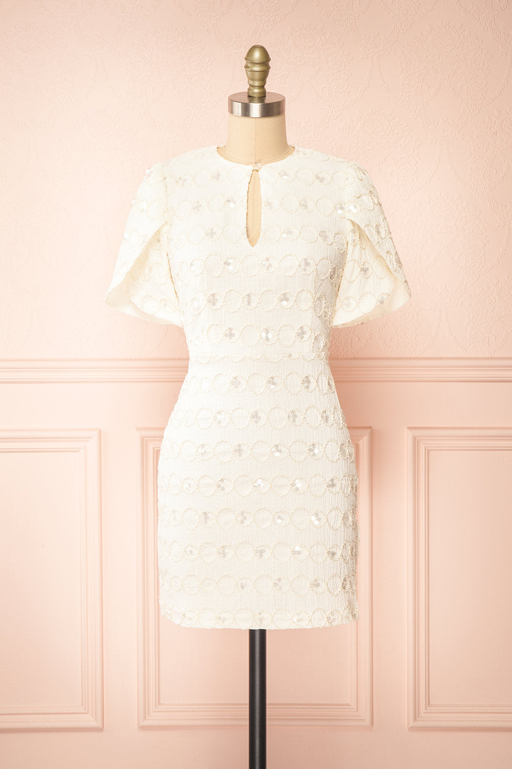 Vaniska Short Sparkling Ivory Dress | Boutique 1861 front view