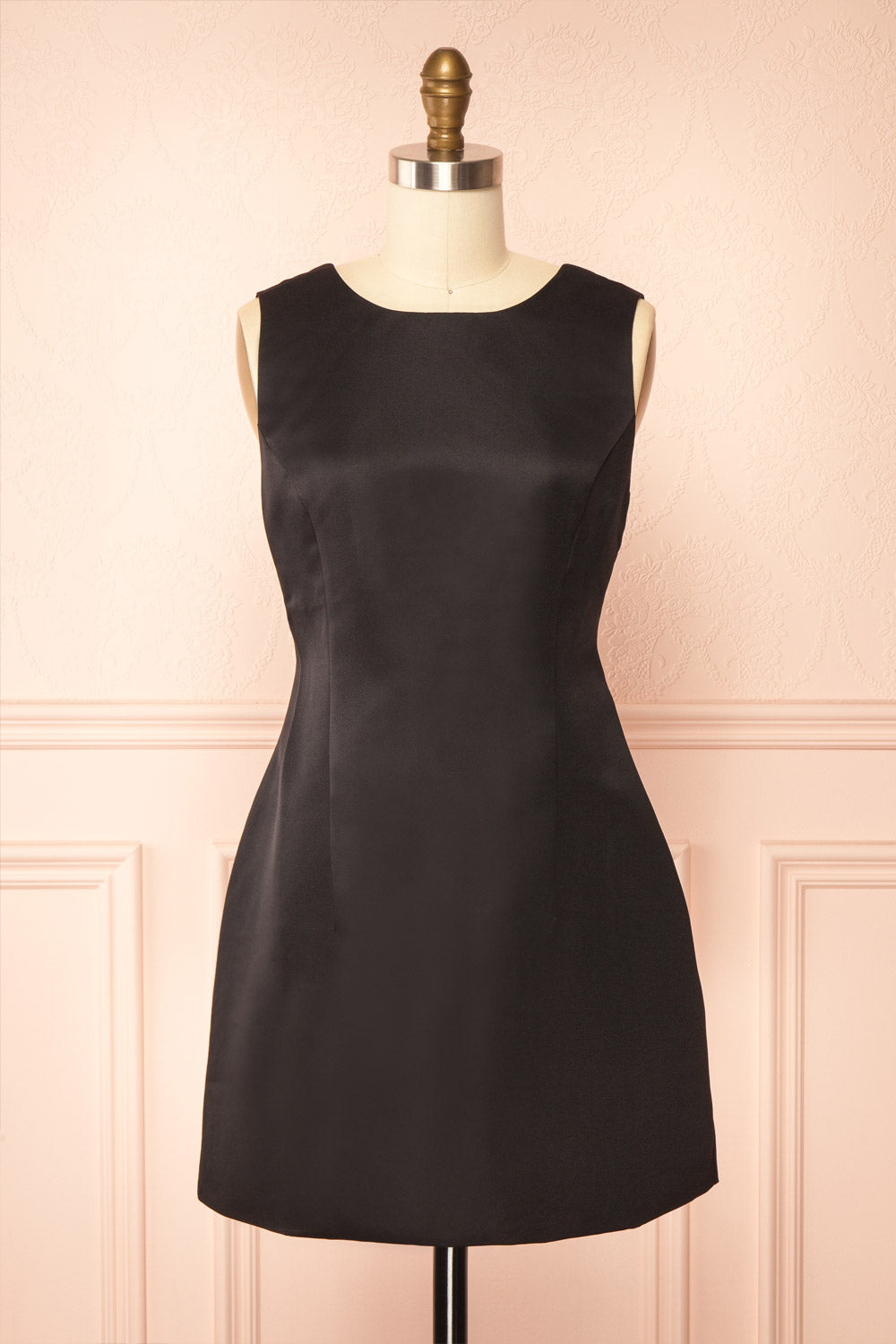 strapless open back dress Vaspera Short Black Dress with Open Back
