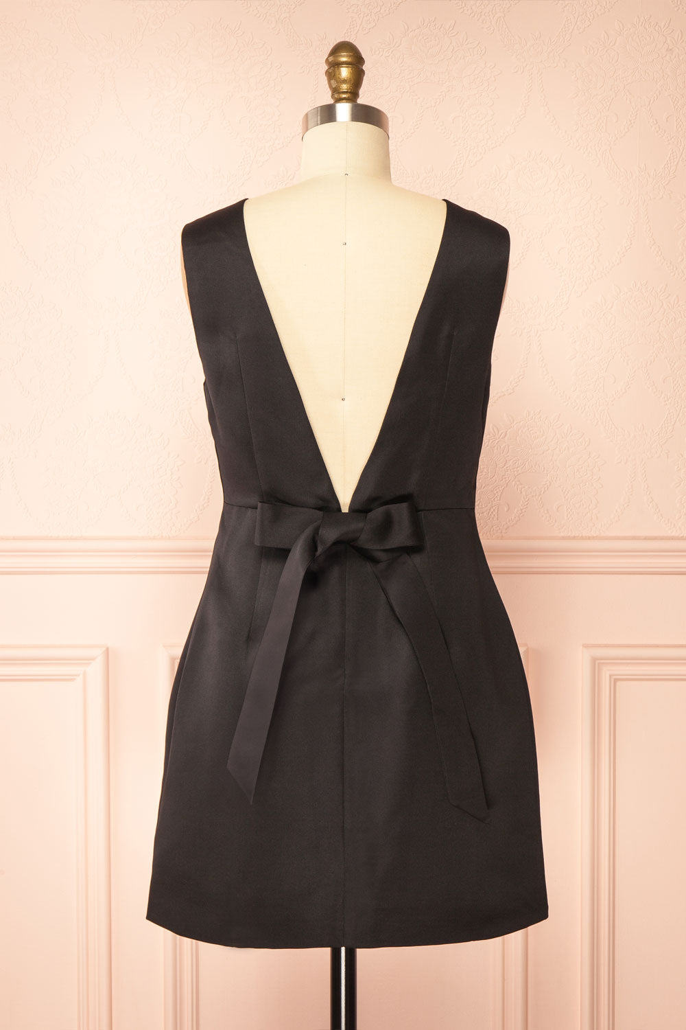 Vaspera Short Black Dress with Open Back | back