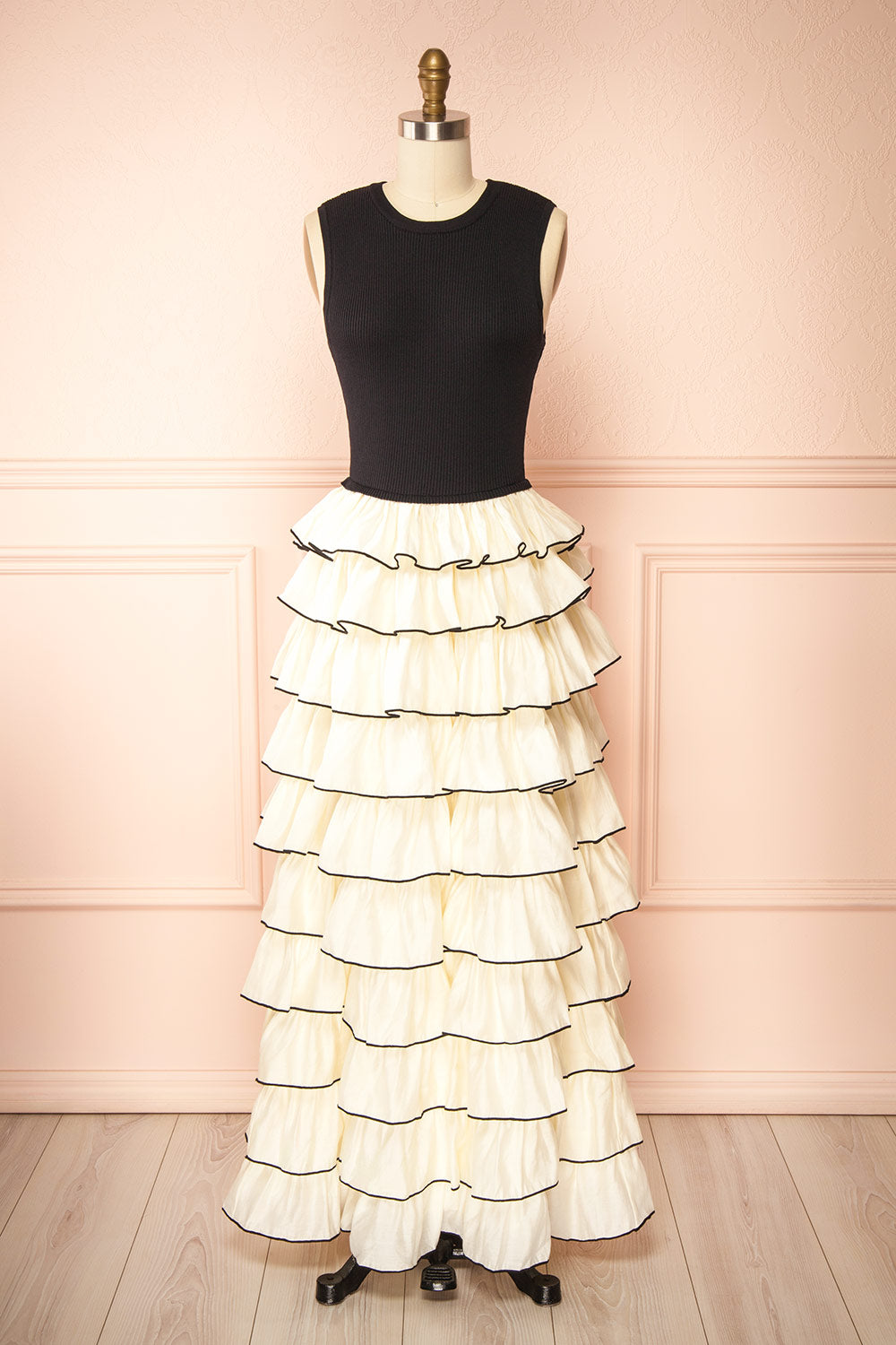 Vaylora Maxi Dress with Layered Skirt | Boutique 1861 front view