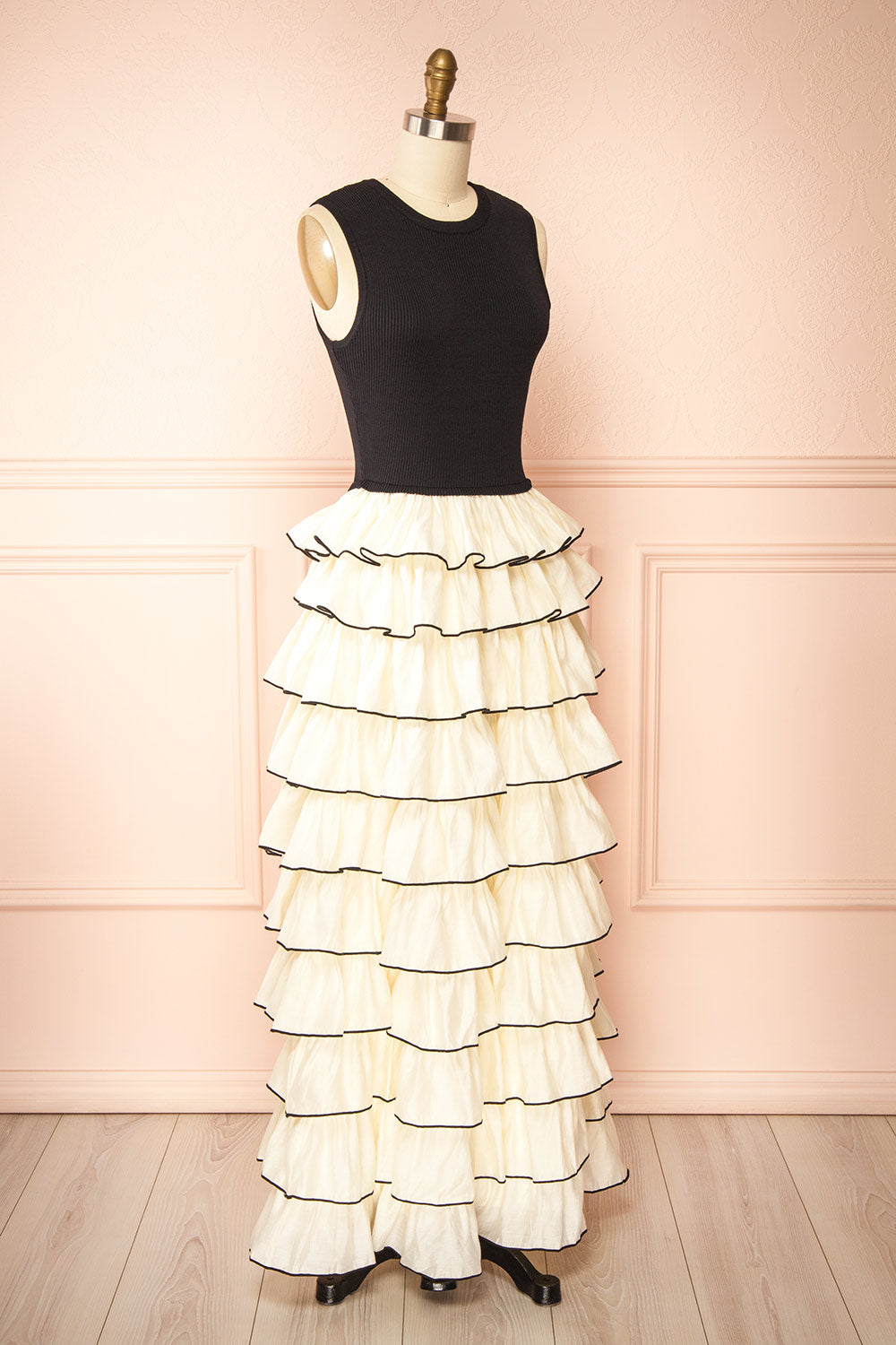 Vaylora Maxi Dress with Layered Skirt | Boutique 1861 side view