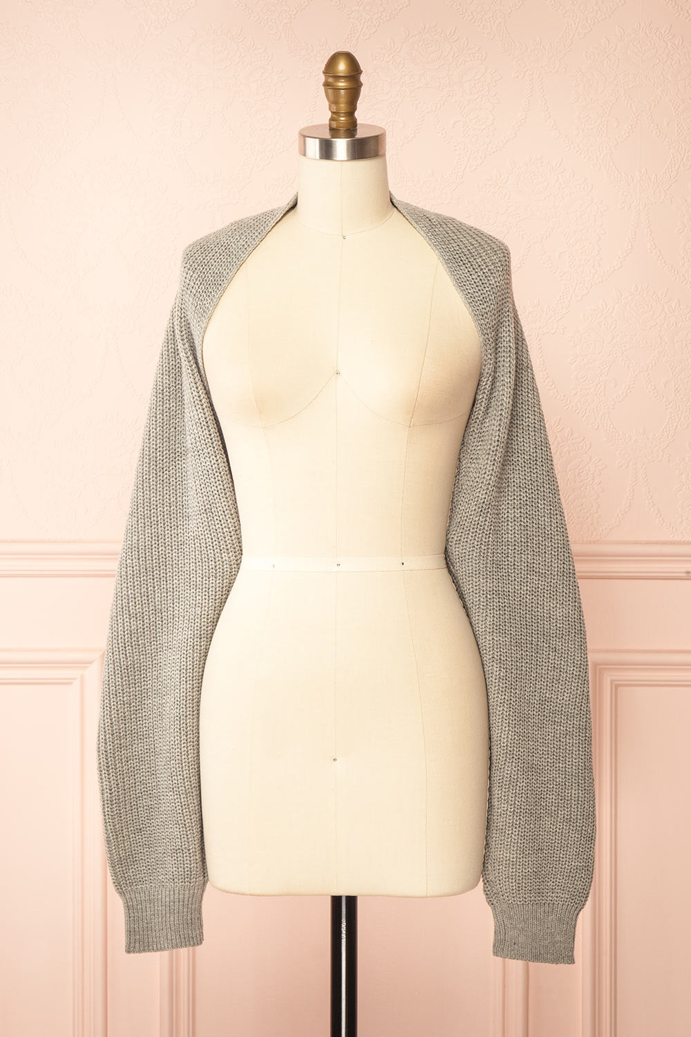 Vedia Grey Knitted Bolero | Boutique 1861 front view