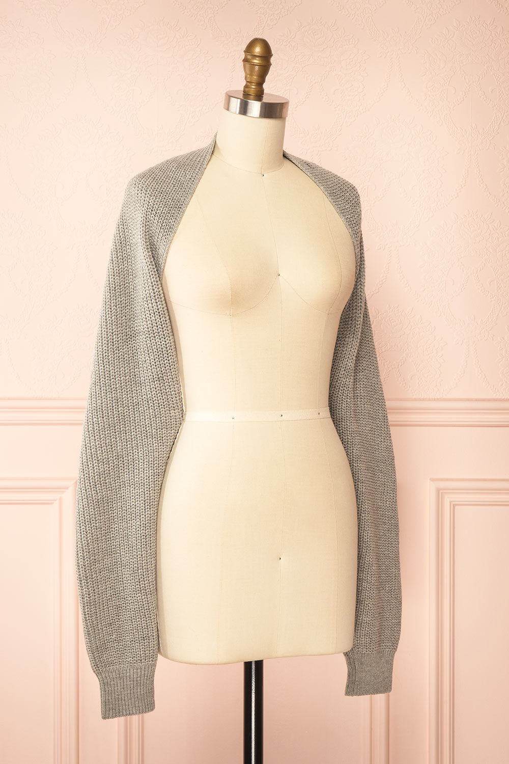 Vedia Grey Knitted Bolero | Boutique 1861 side view