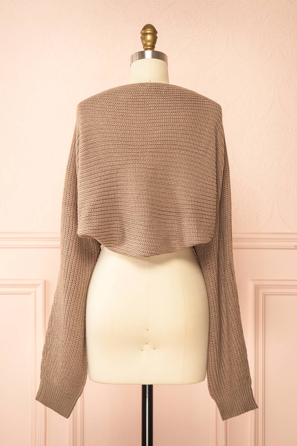 Vedia Taupe Knitted Bolero | Boutique 1861 back view