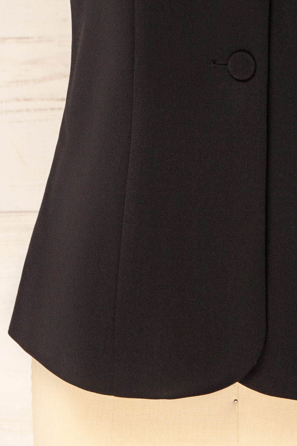 Vellore Black Tailored Buttoned Vest | La petite garçonne bottom