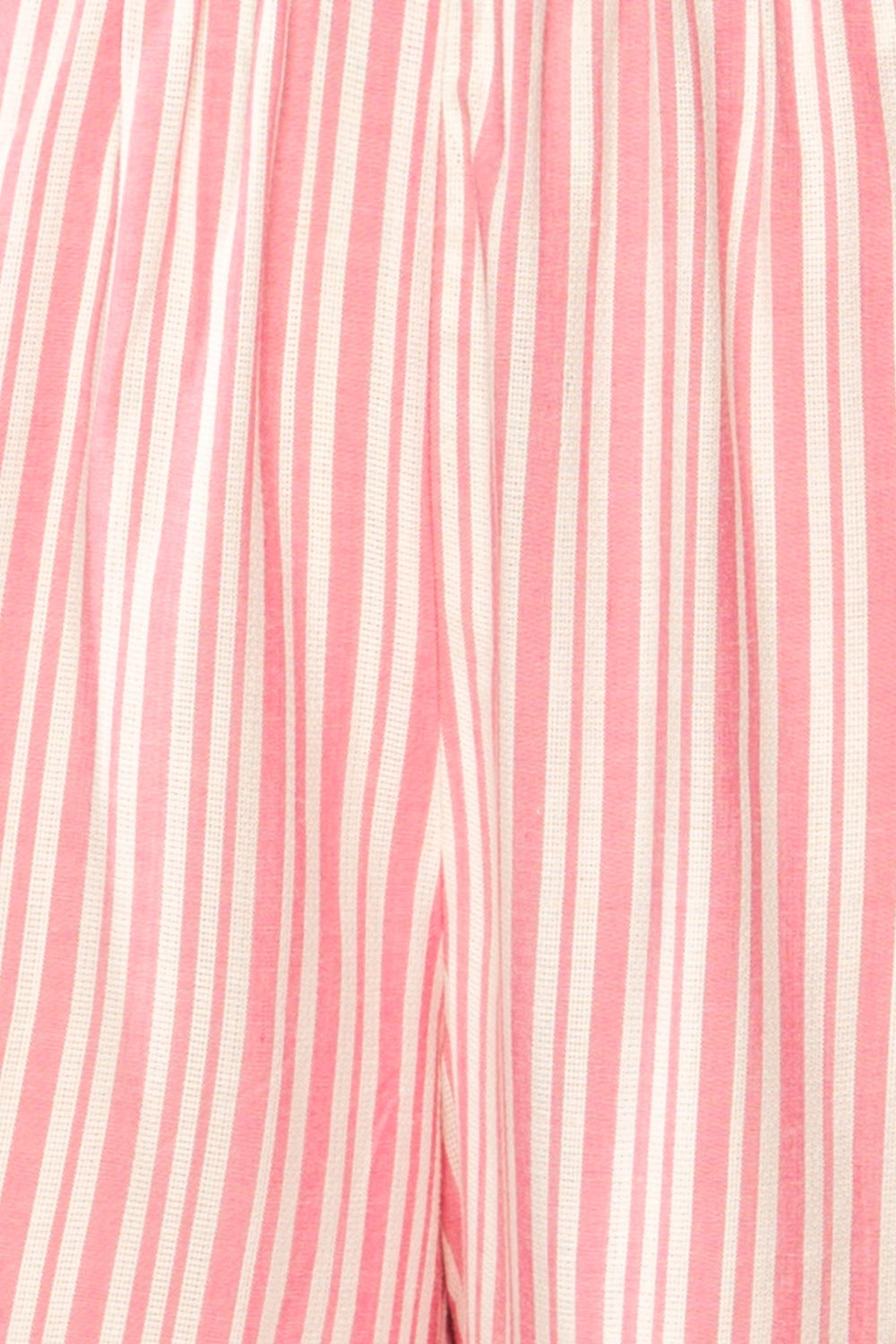 Ventura Pink & White Pinstripe Shorts | La petite garçonne fabric