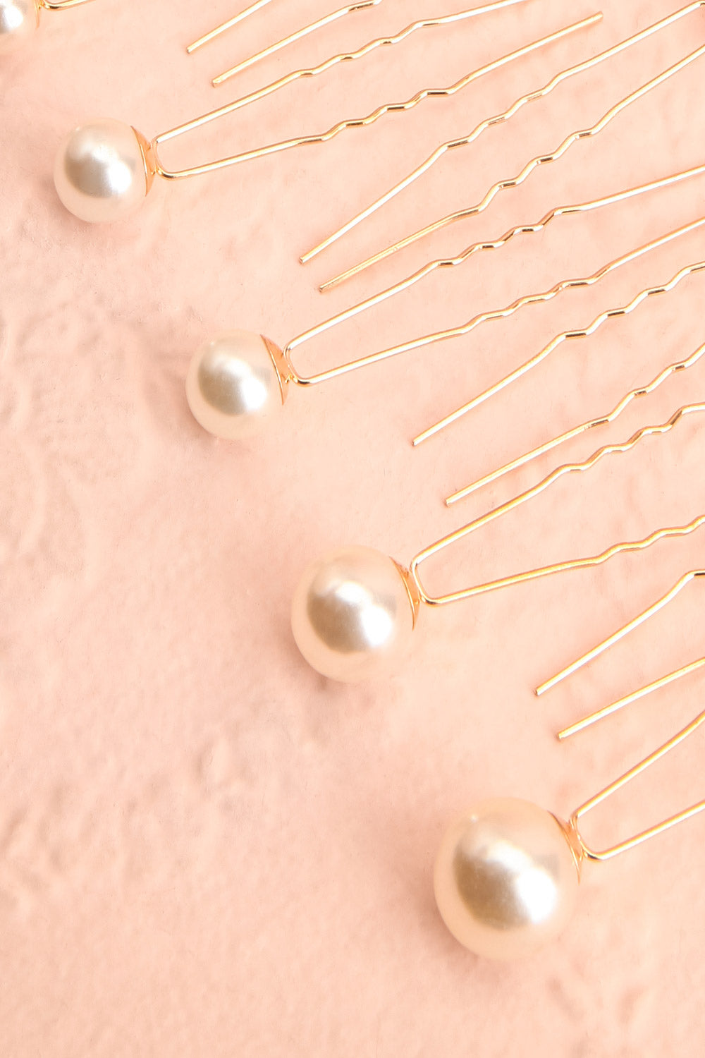 Vernada Set of 18 Rose Gold Hair Pins w/ Pearls | Boudoir 1861 close-up