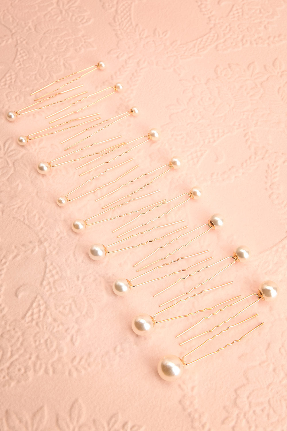 Vernada Set of 18 Rose Gold Hair Pins w/ Pearls | Boudoir 1861