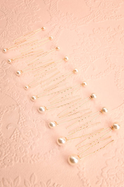 Vernada Set of 18 Rose Gold Hair Pins w/ Pearls | Boudoir 1861