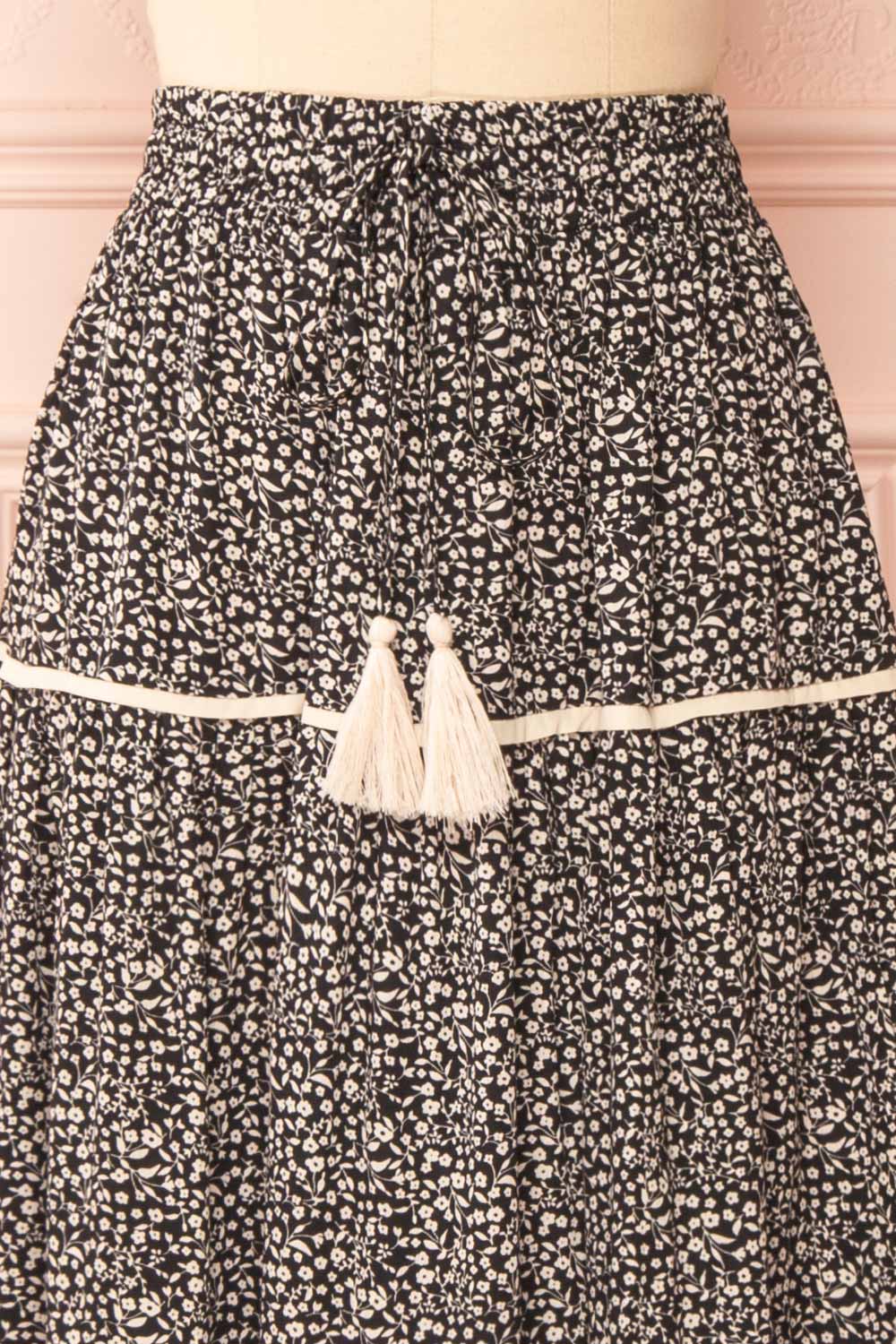 Veriana Floral Tiered Midi Skirt | Boutique 1861 front close-up