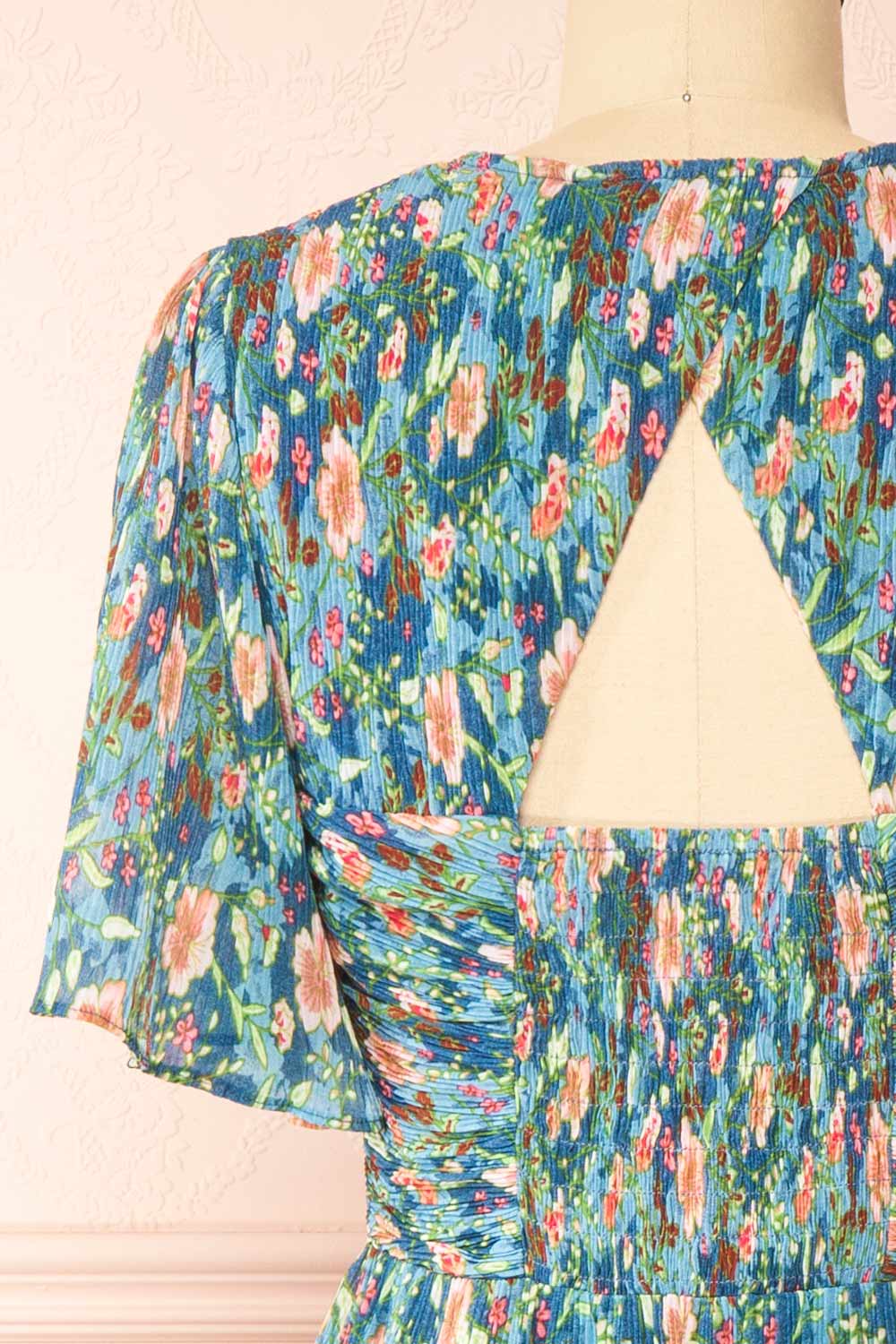 Veridian Pleated Floral Midi Dress | Boutique 1861 back