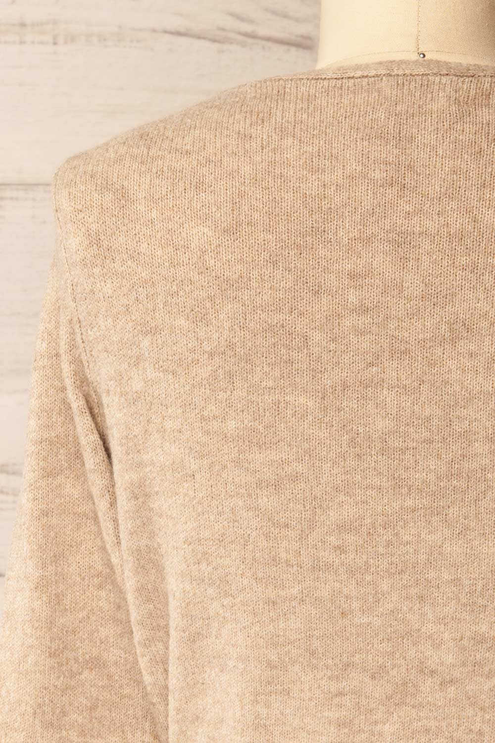 Verone Beige Criss Cross Knit Top | La petite garçonne back