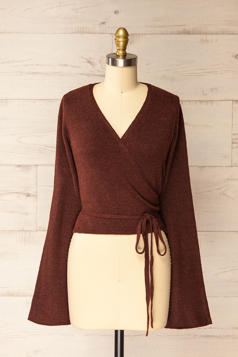 Verone Rust Criss Cross Knit Top | La petite garçonne front view