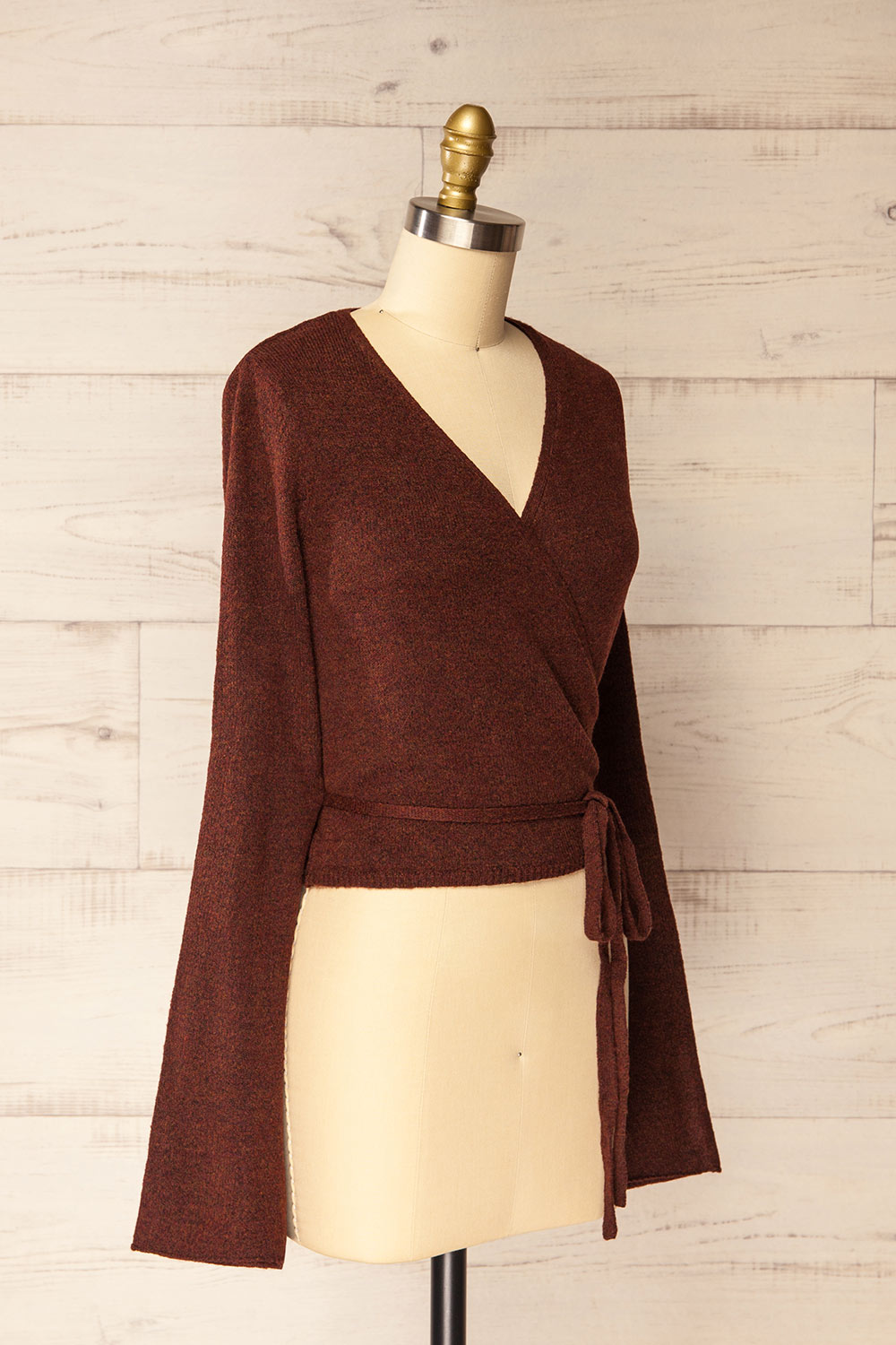 Verone Rust Criss Cross Knit Top | La petite garçonne side view