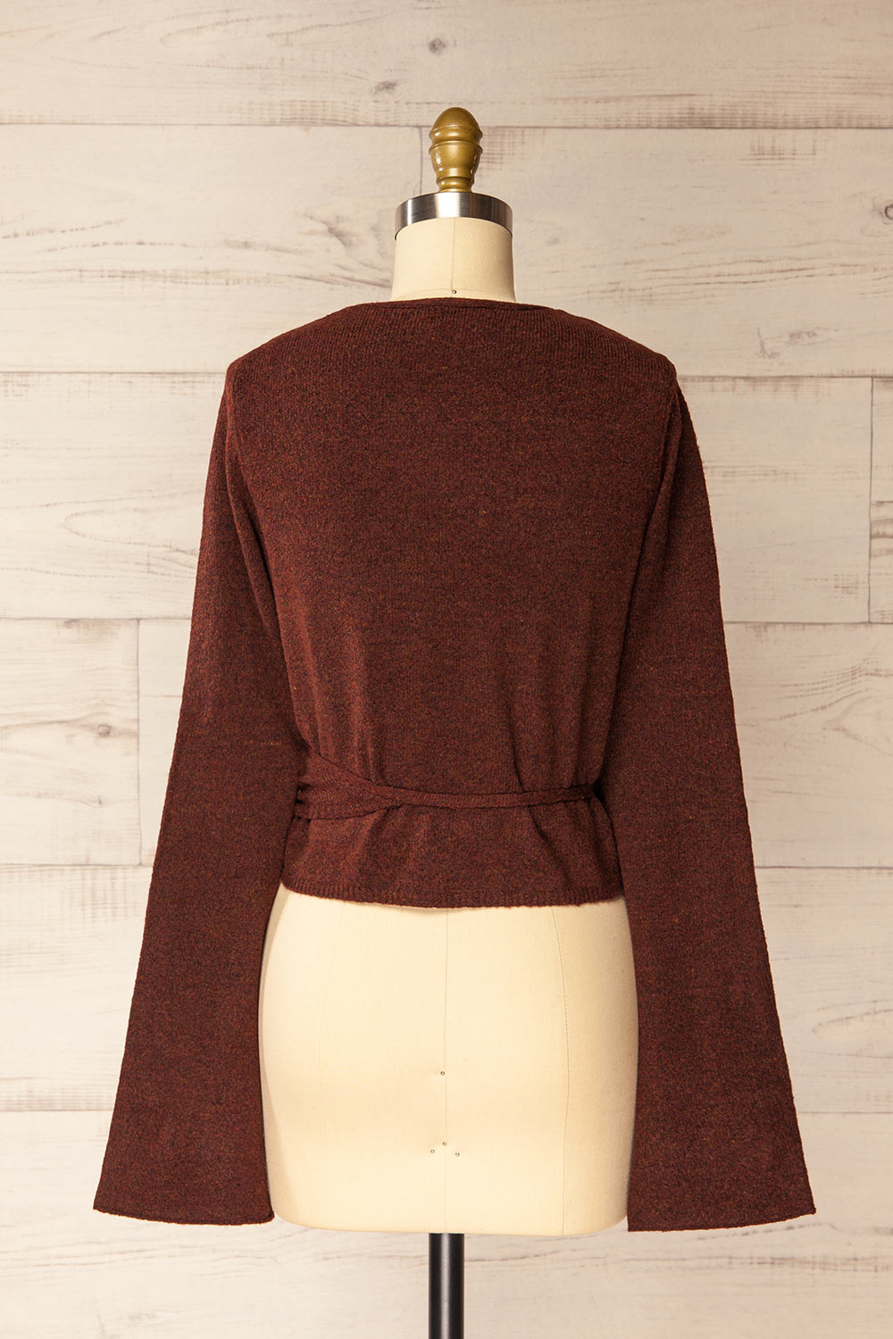 Verone Rust Criss Cross Knit Top | La petite garçonne back view