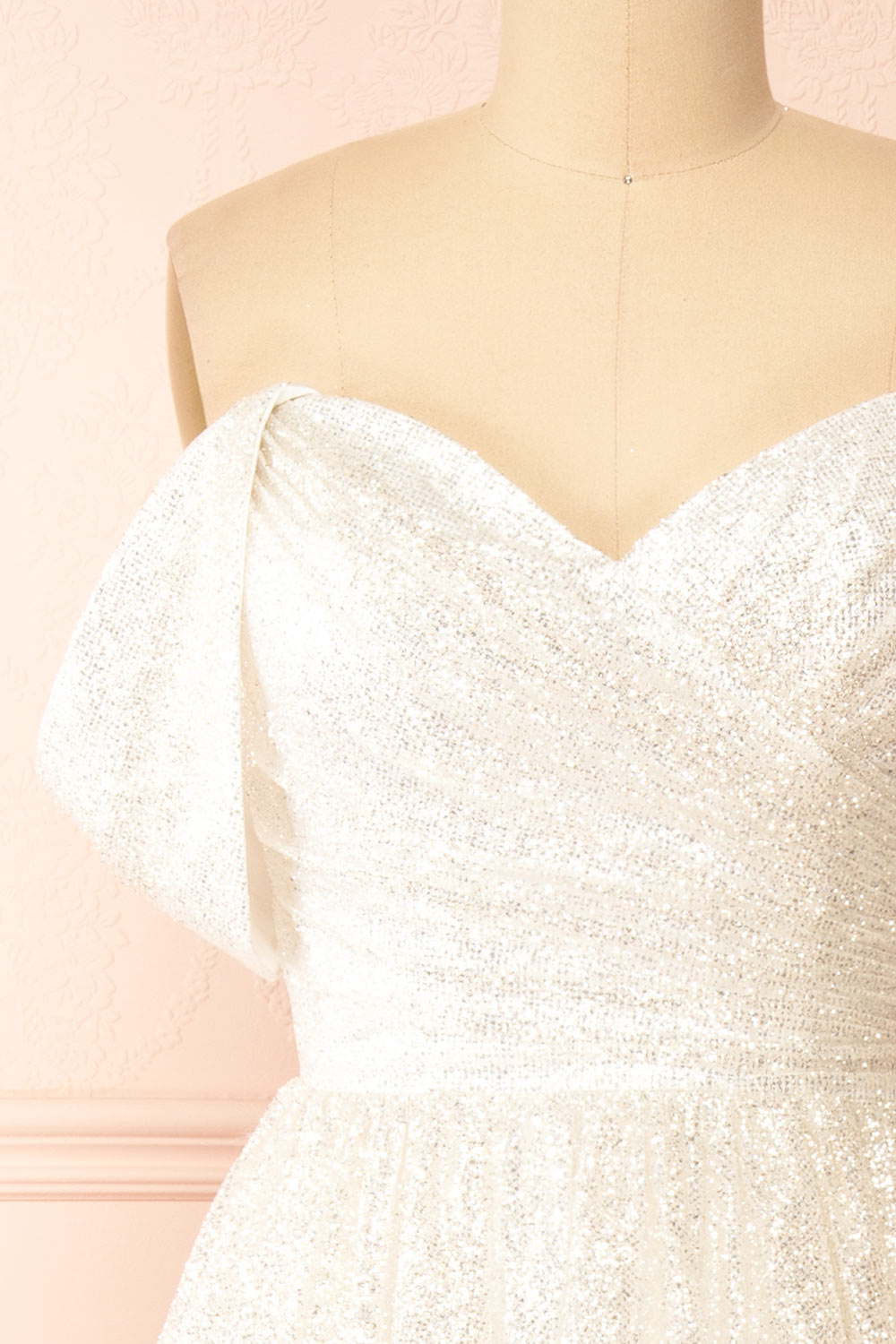 Vestra Ivory Glittery Midi A-Line Dress | Boutique 1861 front