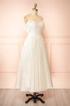 Vestra Ivory Glittery Midi A-Line Dress | Boutique 1861 side view