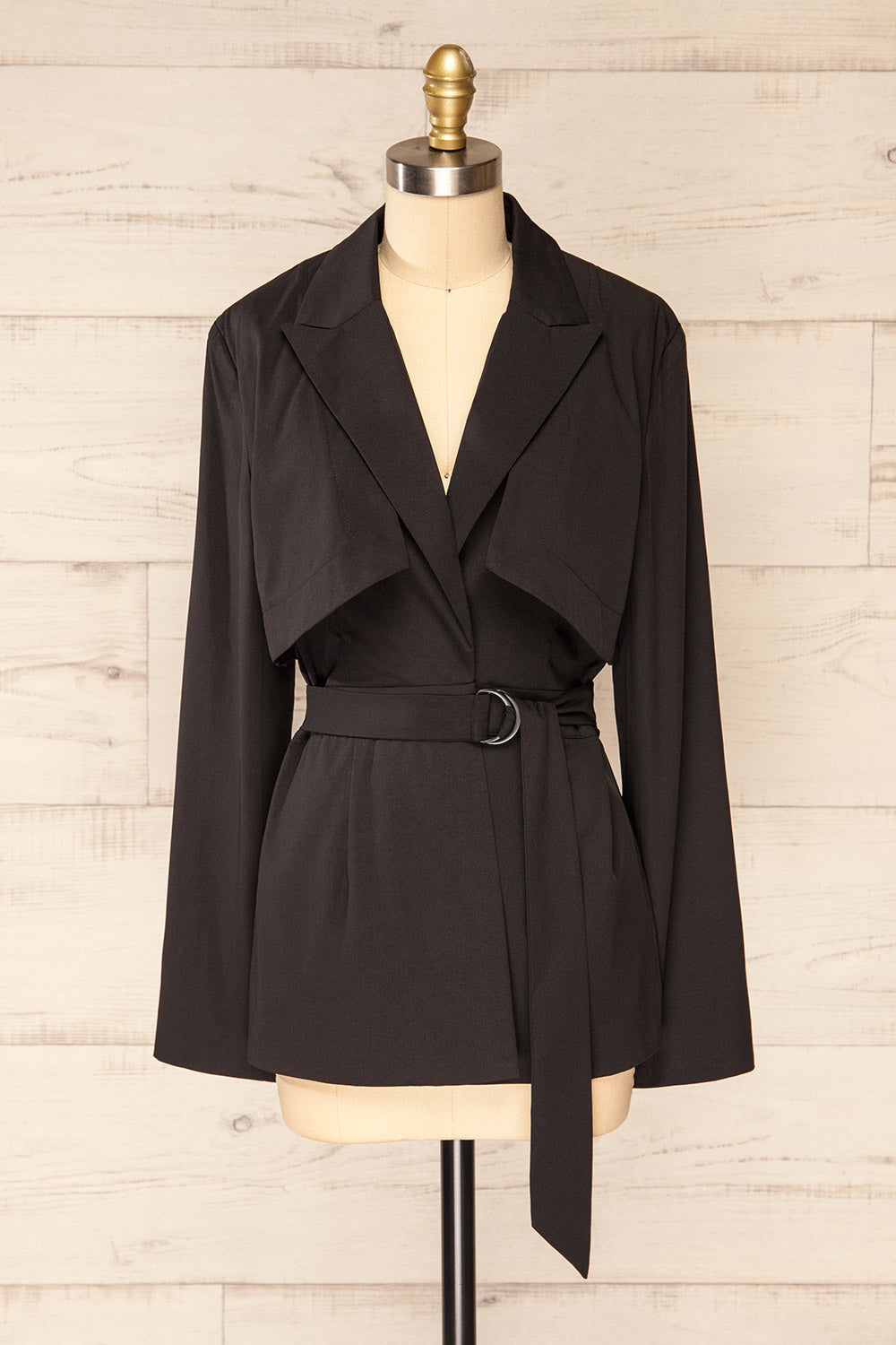 Vientiane Black Belted Blazer La petite garçonne