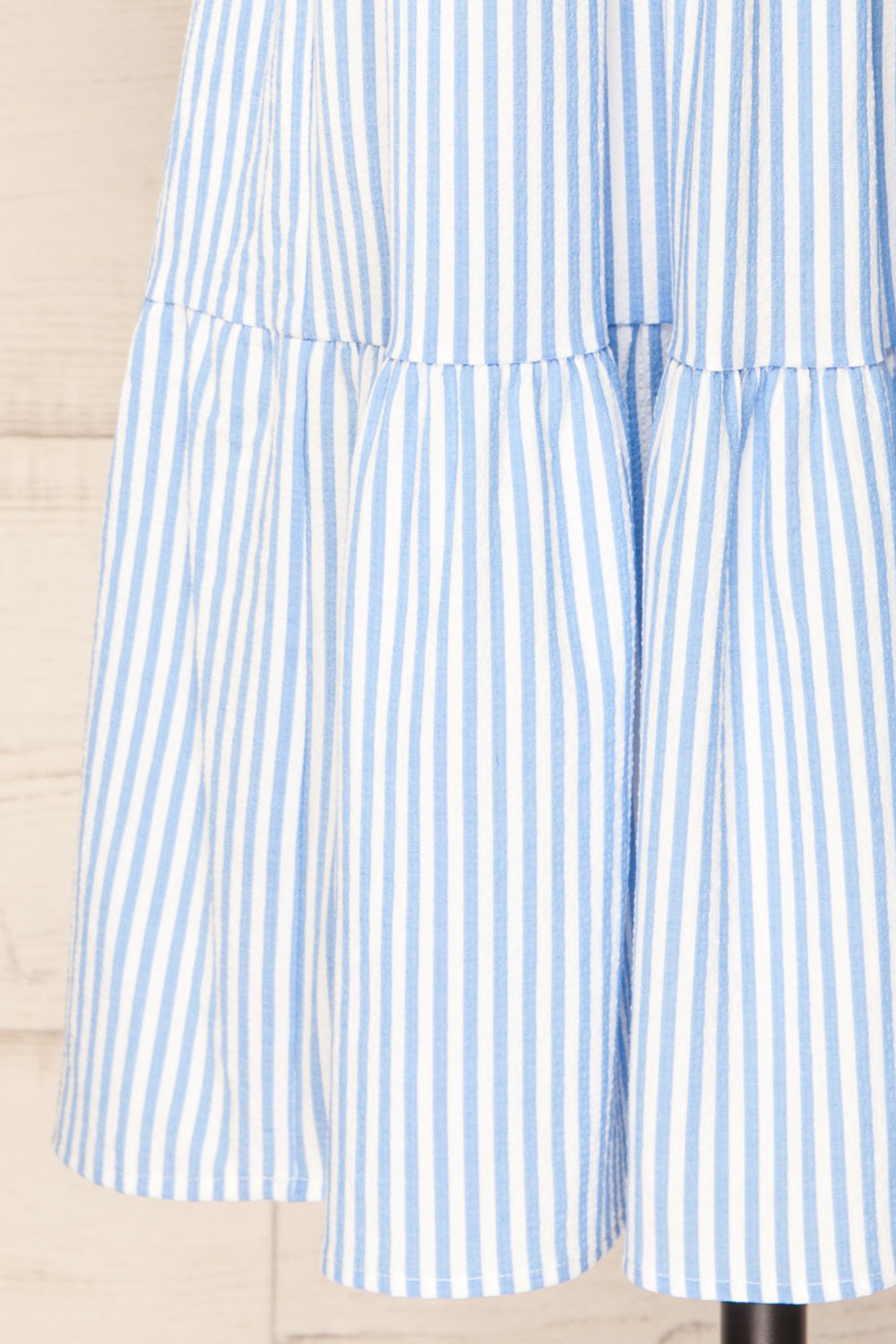 Vika Blue Striped Short Dress w/ Short Sleeves | La petite garçonne bottom