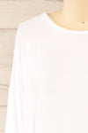 Vincennes White Round Collar 3/4 Sleeve Top | La petite garçonne front close-up