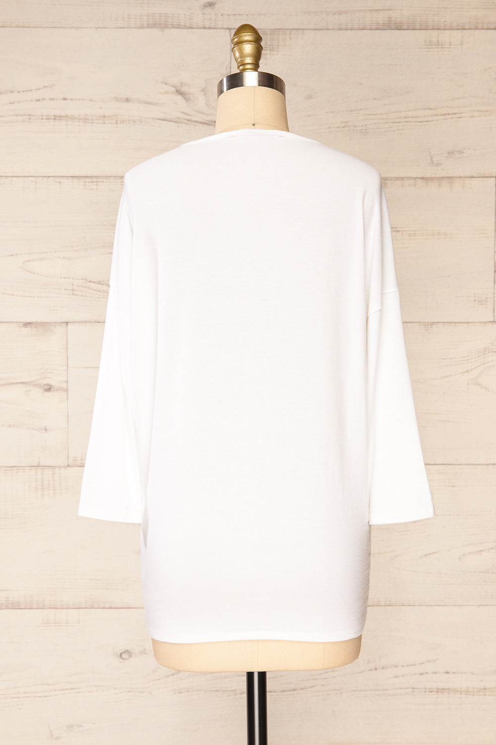 Vincennes White Round Collar 3/4 Sleeve Top | La petite garçonne back view