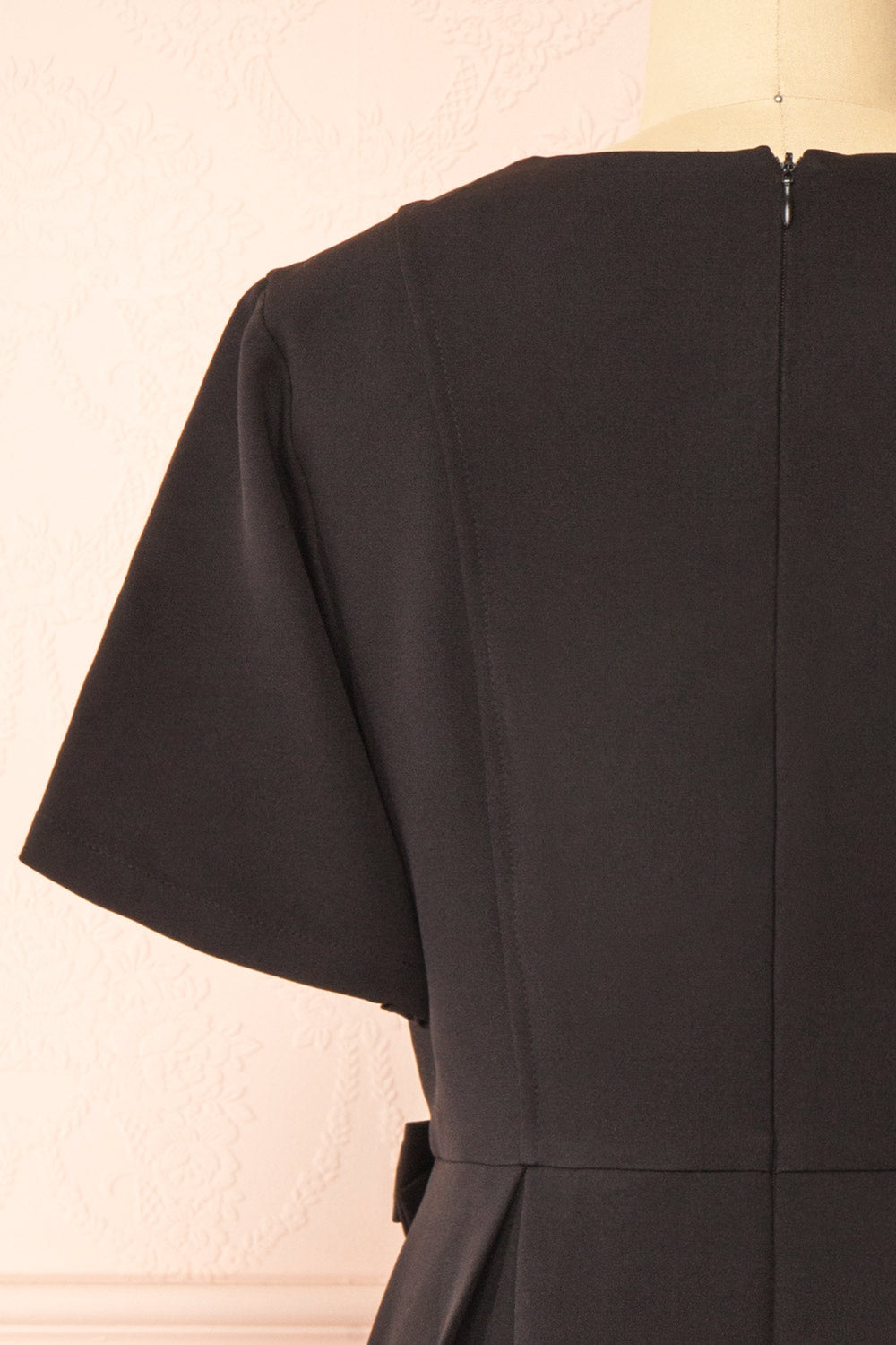 Vinisha Short Black Dress w/ Bows | Boutique 1861 back