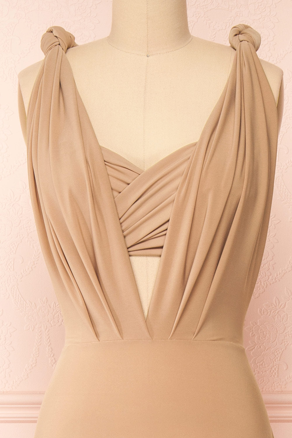 Violaine Beige Convertible Maxi Dress | Boutique 1861 front