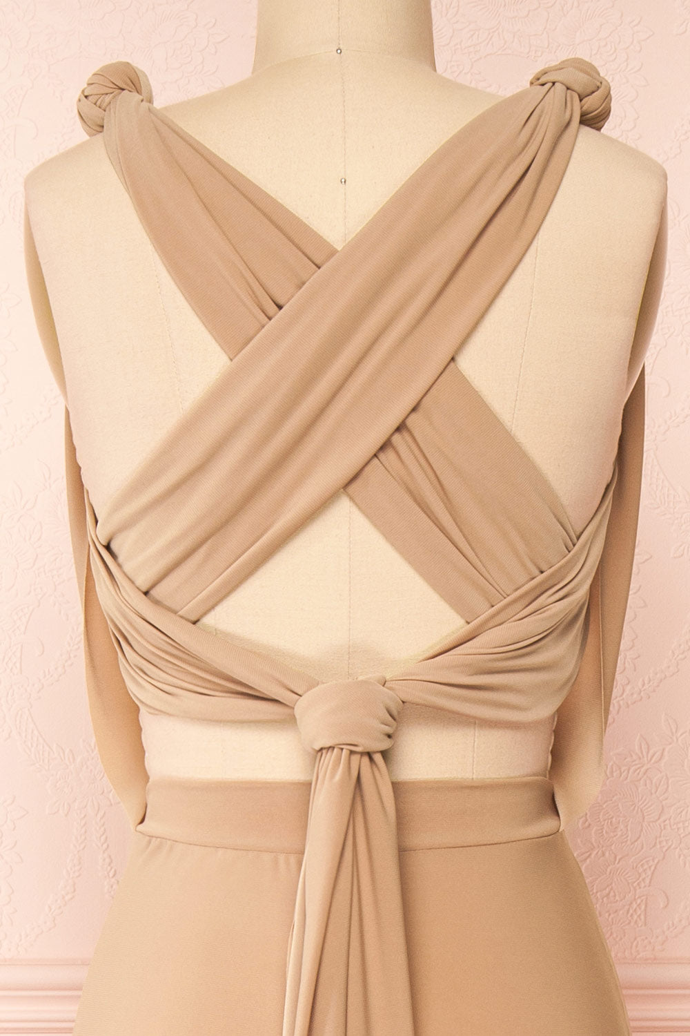 Violaine Beige Convertible Maxi Dress | Boutique 1861 back