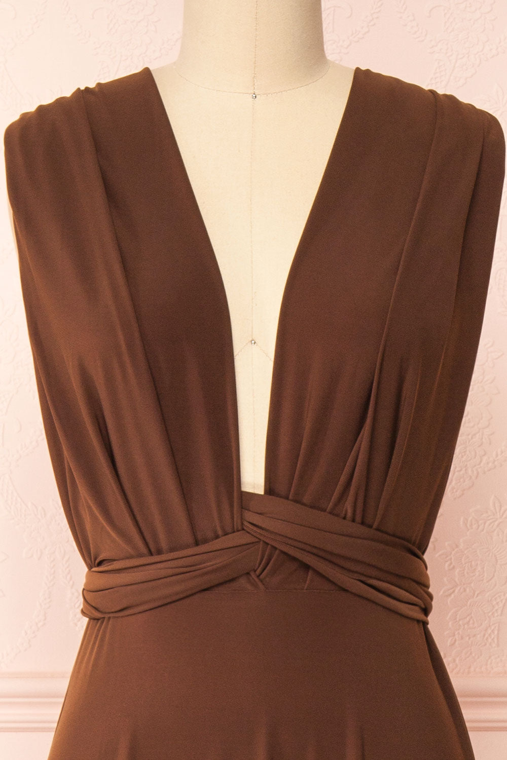 Violaine Brown Convertible Maxi Dress | Boutique 1861 front