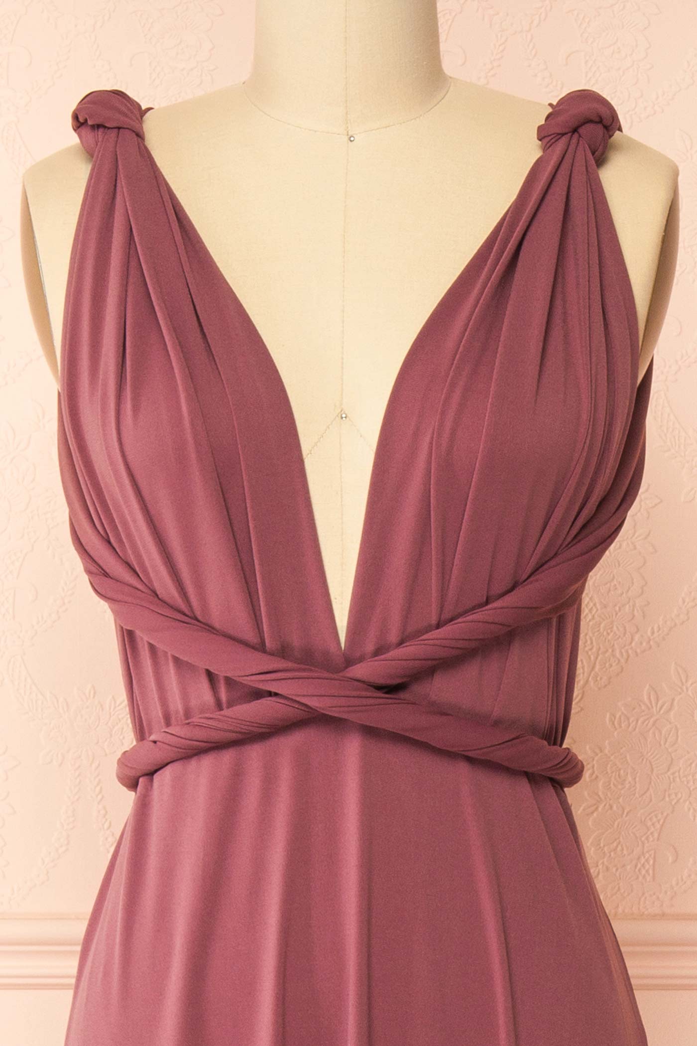 Violaine Mauve Foncé | Robe Longue Convertible